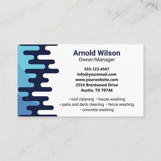 Navy Blue Drip Power Wash House Reiniging Visitekaartje (Achterkant)
