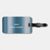 Navy Blue Drives Glitter Metal Monogram Bagagelabel (Achterkant horizontaal)