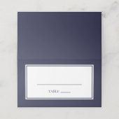 Navy Blue Dubbele Grens Tafel Kaarten Plaatskaartje (Buitenkant ongevouwen)