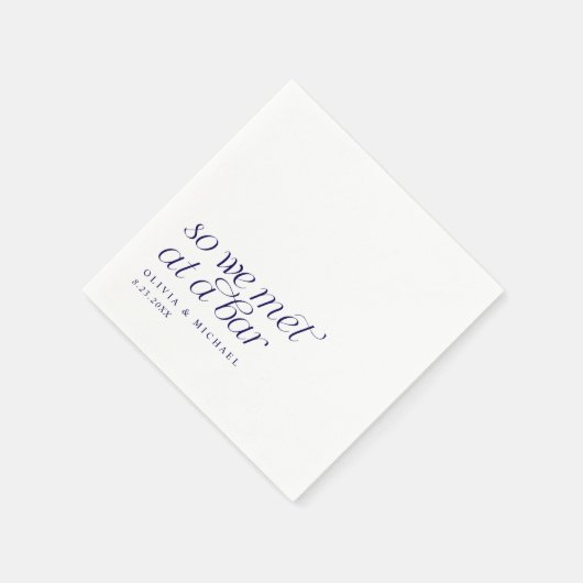 Navy Blue Dus we ontmoetten elkaar in een bar Mode Servet (Hoek)