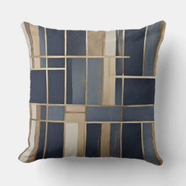 Navy Blue Dusty Blue Tan Plaid Kussen