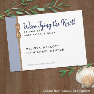⚓️ Navy Blue & Dusty Blue Tying The Knot Nautical Save The Date