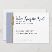⚓️ Navy Blue & Dusty Blue Tying The Knot Nautical Save The Date (Voorkant)