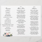 Navy Blue Dusty Blush drievoudig Wedding Programme (Achterkant)
