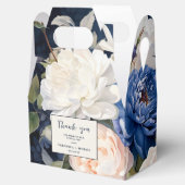 Navy Blue & Dusty Blush Roze Bloemen Huwelijk Bedankdoosjes (Geopend)