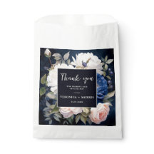 Navy Blue & Dusty Blush Roze Bloemen Huwelijk