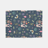 Navy Blue Easter Bunny Fleece Deken (Voorkant (Horizontaal))