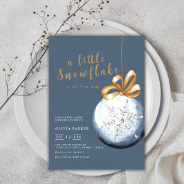 Navy Blue Een beetje sneeuwvlok Winter Baby shower Kaart