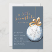 Navy Blue Een beetje sneeuwvlok Winter Baby shower Kaart (Voorkant)