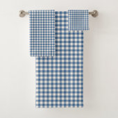 Navy blue | Eenvoudig  gingham-patroonpatroon Bad Handdoek (Insitu)