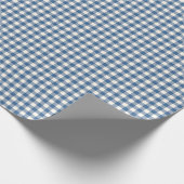 Navy blue | Eenvoudig  gingham-patroonpatroon Cadeaupapier (Hoek)