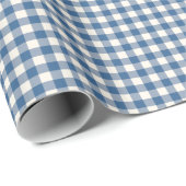 Navy blue | Eenvoudig  gingham-patroonpatroon Cadeaupapier (Rol Hoek)