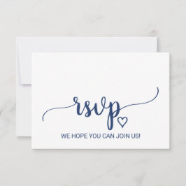 Navy Blue Eenvoudige Calligrafie Menu Keuze RSVP K