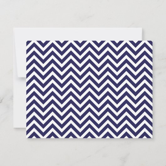 Navy Blue Eenvoudige Chevron Bedankt Opmerking Kaa (Achterkant)