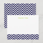 Navy Blue Eenvoudige Chevron Bedankt Opmerking Kaa (Voorkant / Achterkant)