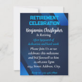 Navy Blue Eenvoudige Pensioenfeest Viering Kaart (Voorkant)