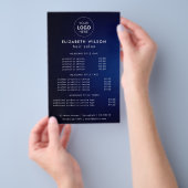 Navy_Blue | Eenvoudige Salon Service Menu Flyer (Hand)