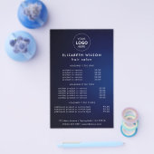 Navy_Blue | Eenvoudige Salon Service Menu Flyer (Enkel)