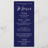Navy Blue Eenvoudige Stijl Trouwdiner Menu (Voorkant)
