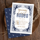 Navy Blue Eerste Rodeo Verjaardag Uitnodiging – We