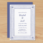 Navy Blue eigenzinnige speelse hand getekende brui Kaart