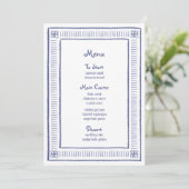 Navy Blue eigenzinnige speelse hand getekende brui Menu (Staand voorkant)