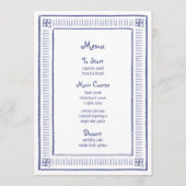 Navy Blue eigenzinnige speelse hand getekende brui Menu (Voorkant)