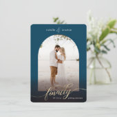 Navy Blue, eindelijk getrouwd en venster foto Save The Date (Staand voorkant)