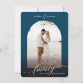 Navy Blue, eindelijk getrouwd en venster foto Save The Date (Voorkant)