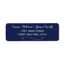 Navy Blue Elegant Adresetiketten