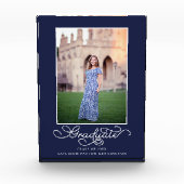 Navy Blue Elegant Afstuderen Foto Keepomwille (Voorkant)