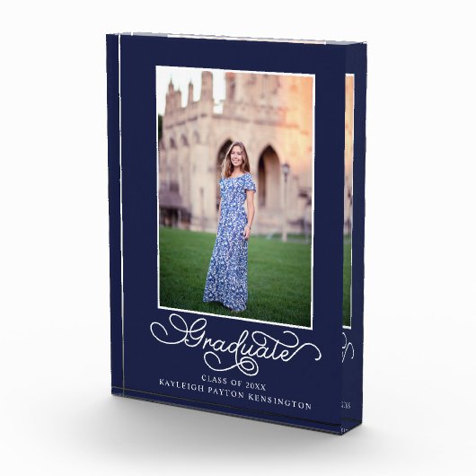 Navy Blue Elegant Afstuderen Foto Keepomwille (Rechts)