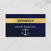 Navy Blue Elegant Attorney Visitekaartje (Voorkant)