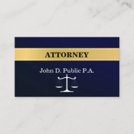 Navy Blue Elegant Attorney Visitekaartje