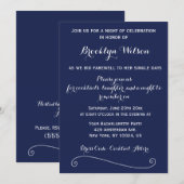 Navy Blue Elegant Bachelorette Kaart (Voorkant / Achterkant)