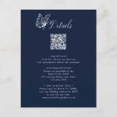 Navy Blue Elegant Calligraphy Wedding Details Informatiekaartje (Voorkant)