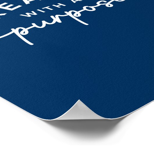 Navy Blue Elegant Christelijk Quote Poster (Hoek)