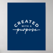 Navy Blue Elegant Christelijk Quote Poster (Voorkant)