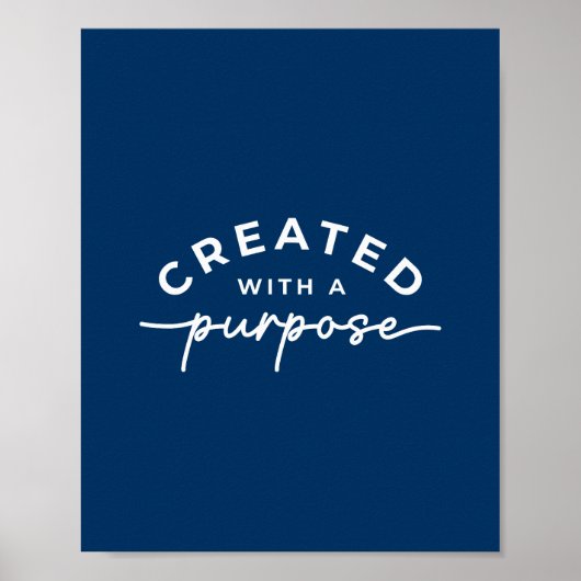 Navy Blue Elegant Christelijk Quote Poster (Voorkant)