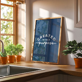 Navy Blue Elegant Christelijk Quote Poster