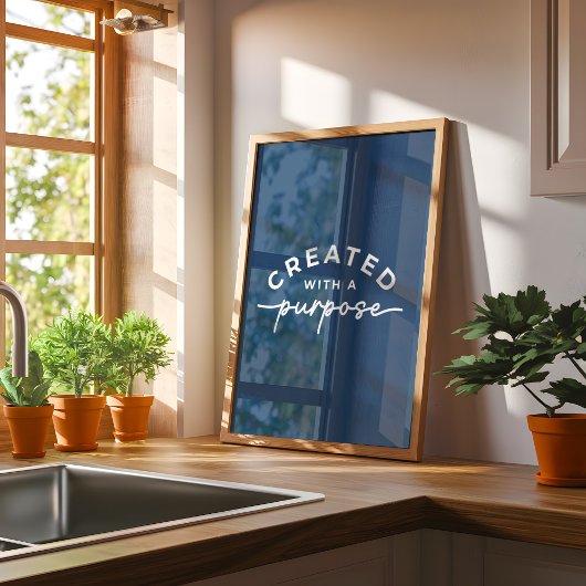 Navy Blue Elegant Christelijk Quote Poster