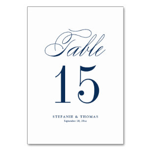Navy Blue Elegant Classic Script Wedding Kaart