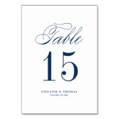 Navy Blue Elegant Classic Script Wedding Kaart (Voorkant)