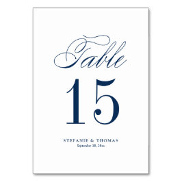 Navy Blue Elegant Classic Script Wedding Kaart