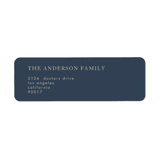 Navy Blue Elegant Classic Wedding Etiket (Voorkant)