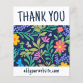 Navy Blue Elegant Floral Bedankt voor uw bestellin (Voorkant)