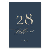 Navy Blue Elegant Gold Classic Wedding Kaart (Voorkant)