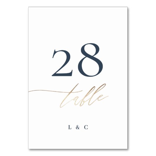 Navy Blue Elegant Gold Classic Wedding Kaart (Achterkant)