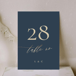 Navy Blue Elegant Gold Classic Wedding Kaart