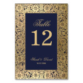 Navy Blue Elegant Gold Rozen Wedding Kaart (Voorkant)